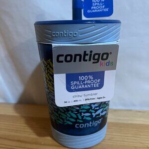 Contigo Kids Spill-Proof 14oz Tumbler with Straw and BPA-Free Plastic Nautical F